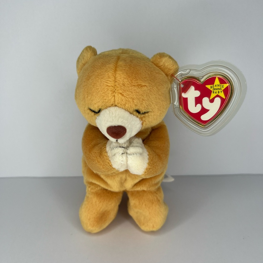 Ty Stuffed Animal Tan and White Plush Bear